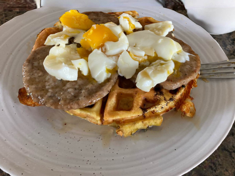 cottage cheese mozzarella waffle - carnavore breakfast