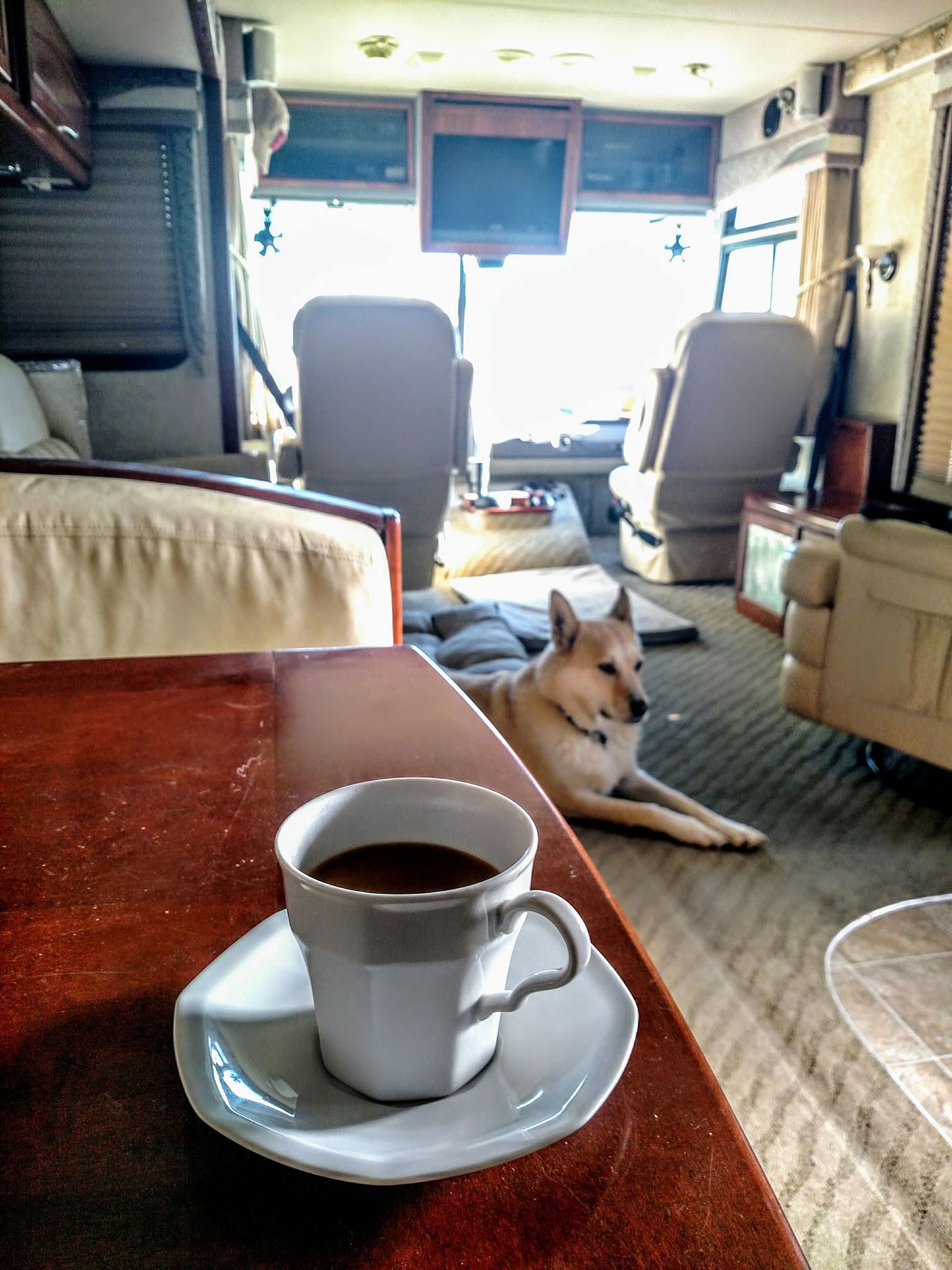 no matter where, a good cup of cofee just starts the day off right