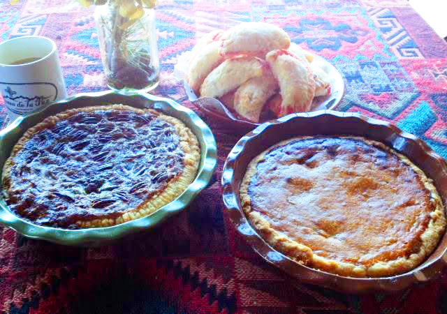 Pumpkin, pecan, and cherry turnovers