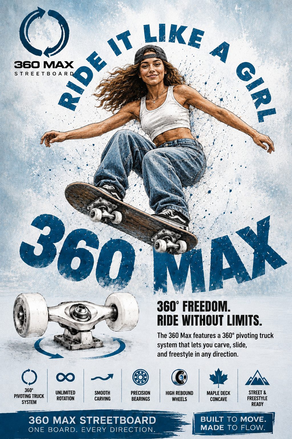 Ride it like a girl 360 Max ad sheet